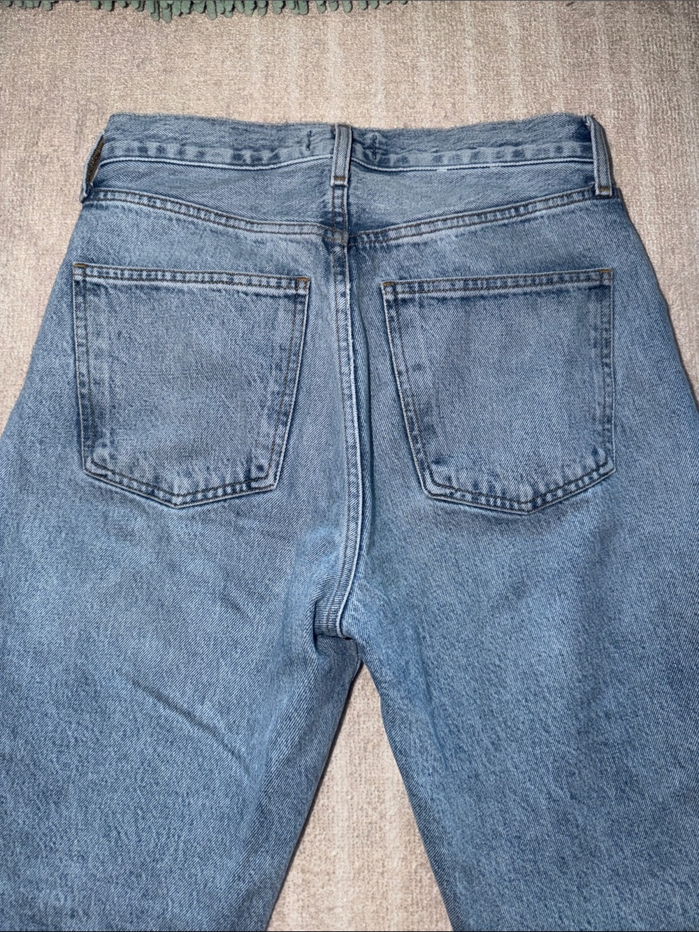 Agolde Light Wash Button-Fly Straight Leg Jeans - Picture 6 of 7
